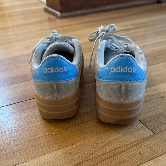 Adidas Women’s Court Grey/Light Blue Suede Sneakers - Picture 4 of 4